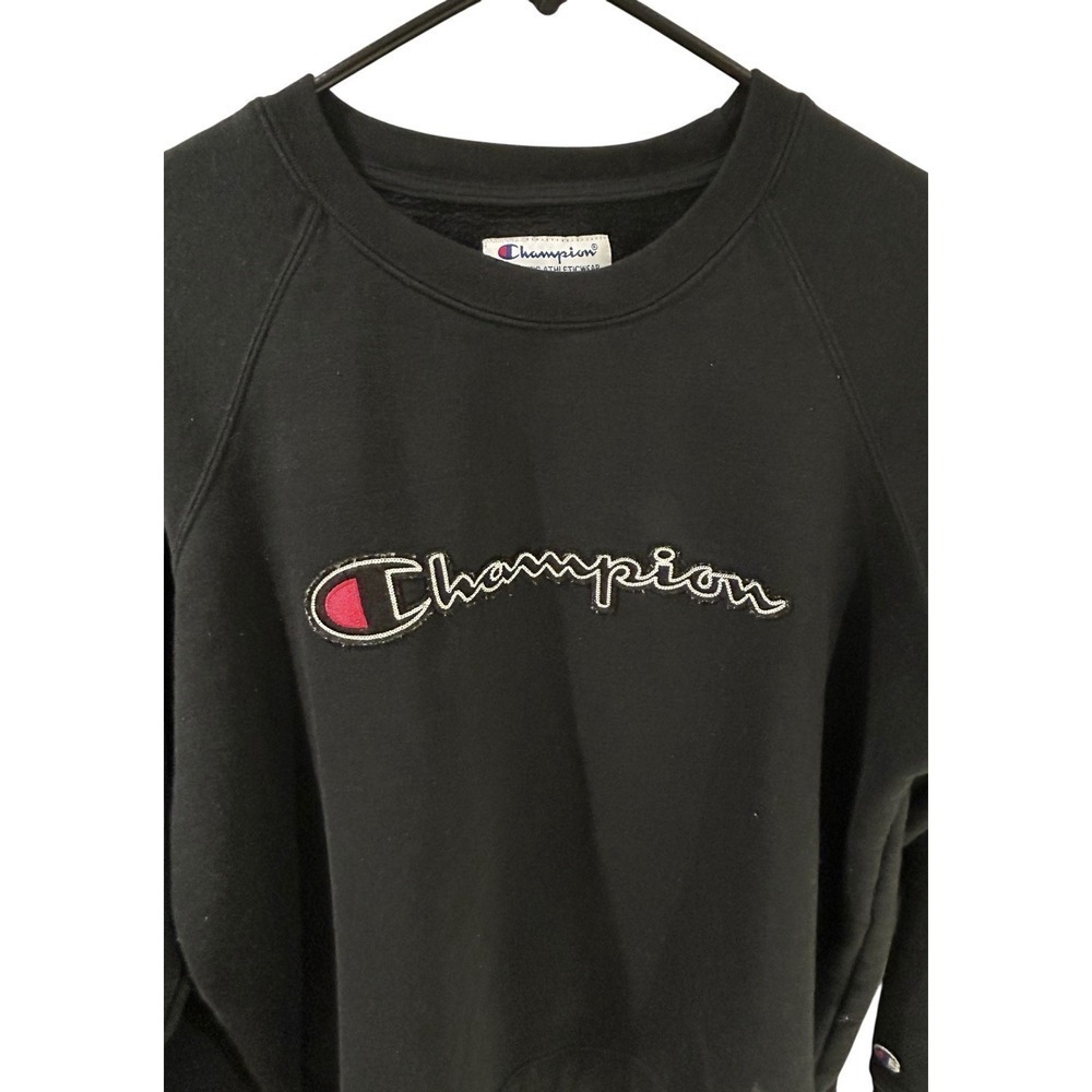 Champion Authentic Athletic Wear Adult Large Pullover Spellout Sweatshirt Black